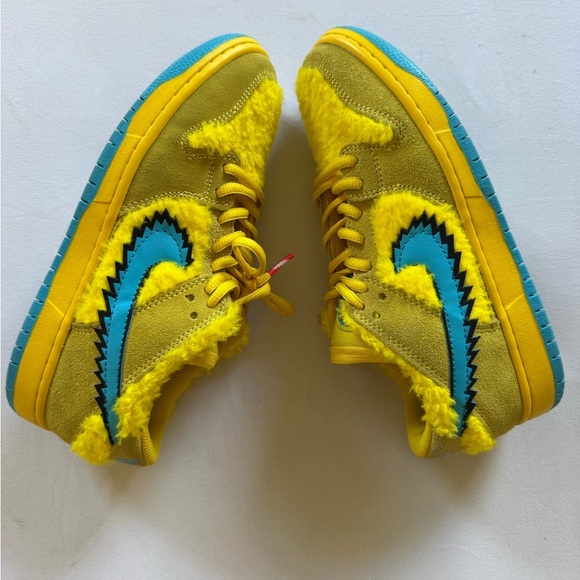 Nike Sb Dunk Low Grateful Dead Bears Opti Yellow  Size 8 - Picture 8 of 9